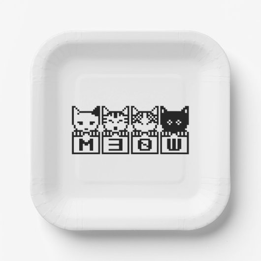 ASSIETTES EN CARTON LE CHATS M30W 8 BITS (Recto)