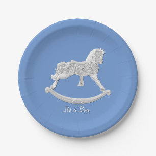 Assiettes En Carton Le cheval de basculage de baby shower