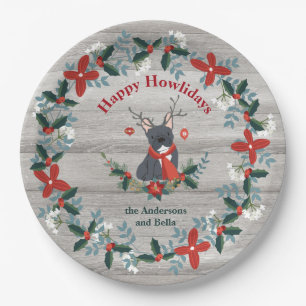 Assiettes En Carton Le Chien de Noël Antlers