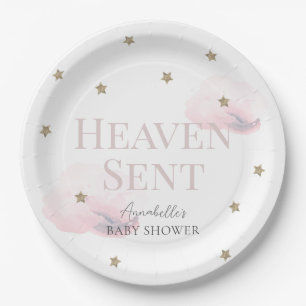 Assiettes En Carton Le ciel a envoyé Baby shower de fille de nuage ros