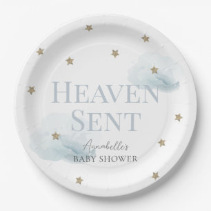 Assiettes En Carton Le ciel a envoyé Blue Cloud Boy Baby shower