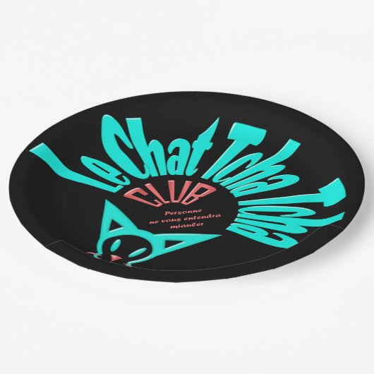 Assiettes En Carton Le club Chat Tcha Tcha (Angle)