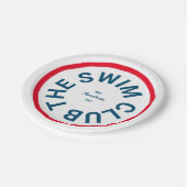 Assiettes En Carton Le Club de natation Blue Crest Red Stripe (Angle)