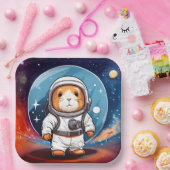 Assiettes En Carton Le cochon de Guinée dans l'espace (Fête)