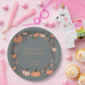 Assiettes En Carton Le coeur de la récolte (gris) (Fête)