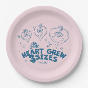 Assiettes En Carton Le cœur du Grinch a grandi de 3 tailles