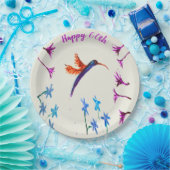 Assiettes En Carton Le colibri fleurit l'anniversaire d'anniversaire (Fête)