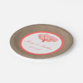 Assiettes En Carton Le Corail Sur Burlap Boho Beach Wedding Collection (Angle)