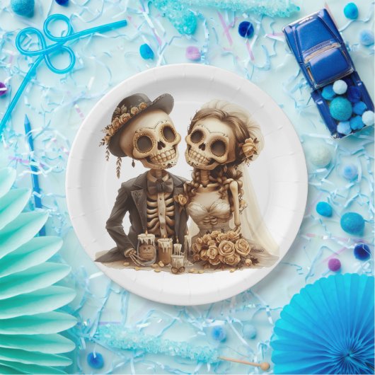 Assiettes En Carton Le Couple de Mariage Halloween (Fête)