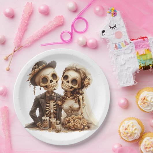 Assiettes En Carton Le Couple de Mariage Halloween (Fête)