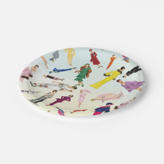 Assiettes En Carton Le cru d'amusement habille le motif d'illustration (Angle)