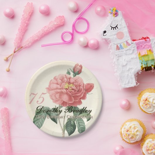 Assiettes En Carton Le cru s'est levé les soixante-quinzième plaques à (Fête)