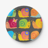 Assiettes En Carton Le design des petits escargots (Devant)