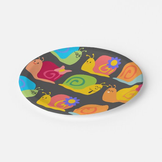 Assiettes En Carton Le design des petits escargots (Angle)