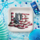 Assiettes En Carton Le drapeau américain sur l'espoir (Fête)