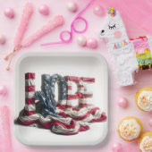 Assiettes En Carton Le drapeau américain sur l'espoir (Fête)