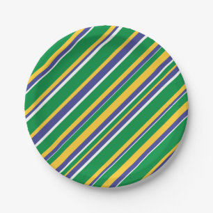 Assiettes En Carton Le drapeau du Brésil a inspiré le motif coloré