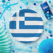 Assiettes En Carton Le drapeau national de la Grèce (Fête)