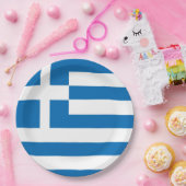 Assiettes En Carton Le drapeau national de la Grèce (Fête)