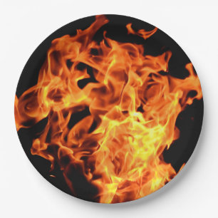 Assiettes En Carton Le feu de BBQ flambe les plaques à papier jetable
