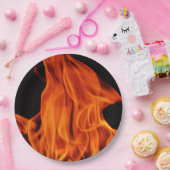 Assiettes En Carton Le feu de BBQ flambe les plaques à papier jetables (Fête)