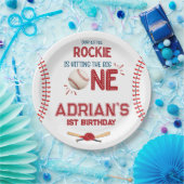 Assiettes En Carton Le garçon de 1er anniversaire du baseball (Fête)