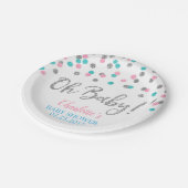 Assiettes En Carton Le genre bleu rose de points d'argent indiquent le (Angle)