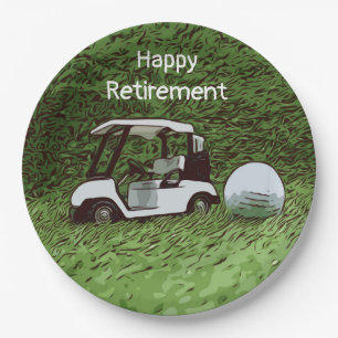 Assiettes En Carton Le golf est une retraite heureuse avec un ballon d