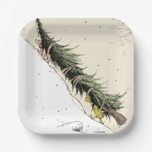 Assiettes En Carton Le Grinch et Max rapportent le sapin de Noël