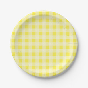 Assiettes En Carton Le jaune de Pâques a vérifié les plaques à pap