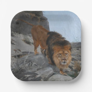 Assiettes En Carton Le lion dans les montagnes (par Richard Friese)
