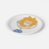 Assiettes En Carton Le Lion De Cirque Qui Saute À Travers Un Cerceau (Angle)