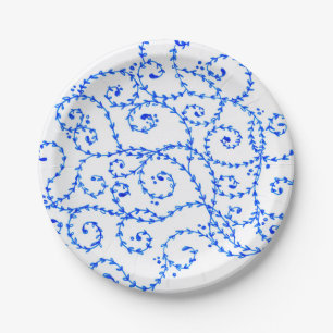 Assiettes En Carton Le livre blanc bleu et plaque 7 po