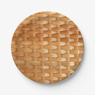 Assiettes En Carton Le look de laque en osier Basketweave Texture
