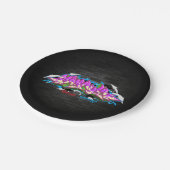 Assiettes En Carton Le Makayla nommé dans le graffiti (Angle)