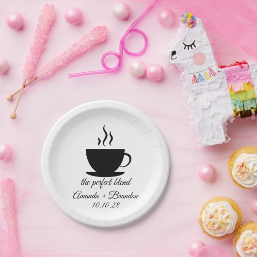 Assiettes En Carton Le Mariage À Café Chaud Mélange Parfait (Fête)