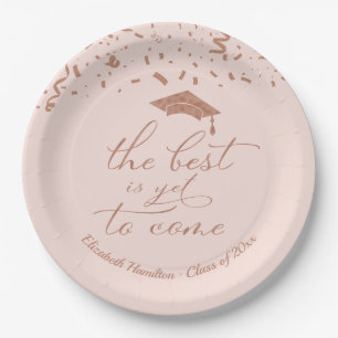Assiettes En Carton Le Meilleur Est Encore À Venir Rose Gold Grad Part