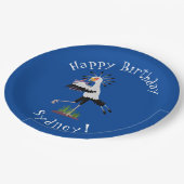 Assiettes En Carton Le mignon secrétaire oiseau écrire des notes dessi (Angle)