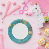 Assiettes En Carton Le monde, la projection de Mercator (Fête)