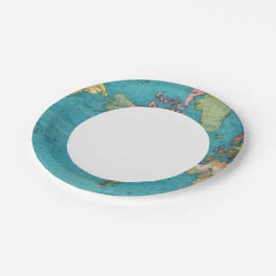Assiettes En Carton Le monde, la projection de Mercator
