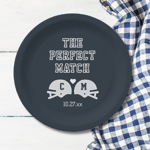 Assiettes En Carton Le Monogramme Parfait Mariage de football