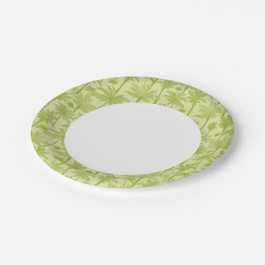 Assiettes En Carton Le Motif des palmiers verts (Angle)