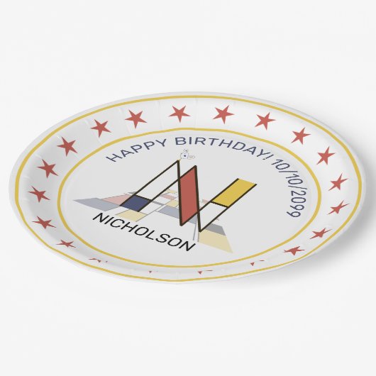 Assiettes En Carton Le néoplasticisme est un monogramme élégant. Lettr (Angle)