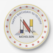 Assiettes En Carton Le néoplasticisme est un monogramme élégant. Lettr (Devant)