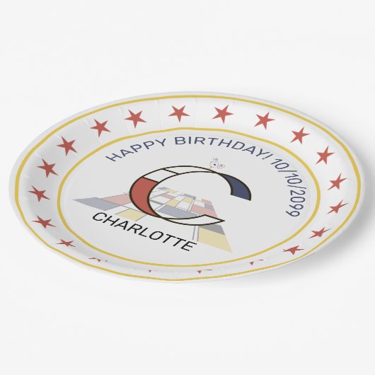 Assiettes En Carton Le néoplasticisme est un monogramme élégant. Lettr (Angle)