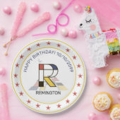 Assiettes En Carton Le néoplasticisme est un monogramme élégant. Lettr (Fête)