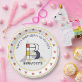 Assiettes En Carton Le néoplasticisme est un monogramme élégant. Lettr (Fête)