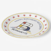 Assiettes En Carton Le néoplasticisme est un monogramme élégant. Lettr (Angle)