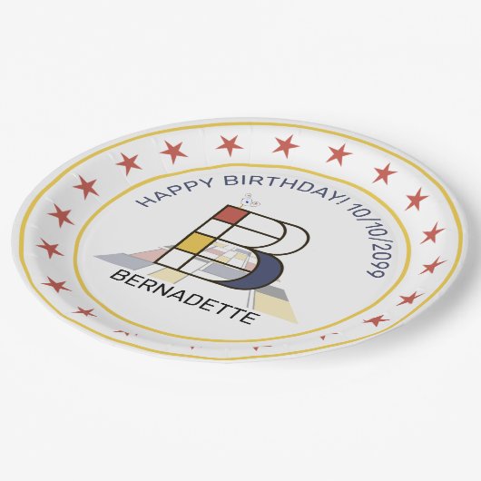 Assiettes En Carton Le néoplasticisme est un monogramme élégant. Lettr (Angle)