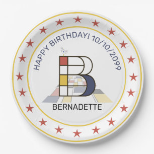 Assiettes En Carton Le néoplasticisme est un monogramme élégant. Lettr